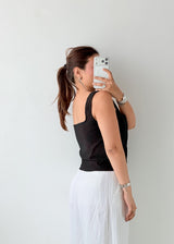 Size L-XL Black Structured Corset Top