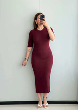 SIZE XS-S, wine Bodycon Dress - Closet by Payal