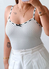 Size XS-S White Polka Dot Cami Top