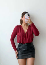 Size M-L Wine Wrap Bodysuit