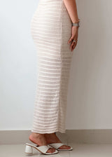 Waist 26-28 Beige Crochet Maxi Skirt
