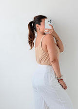 Size XL Beige Square Neck Bodysuit