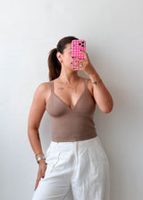 Size XS-S Taupe Plunge Knit Top
