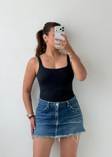Size S-M Black Square Neck Bodysuit