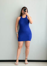 SIZE S-M,   Cotton Ribbed Mini Dress