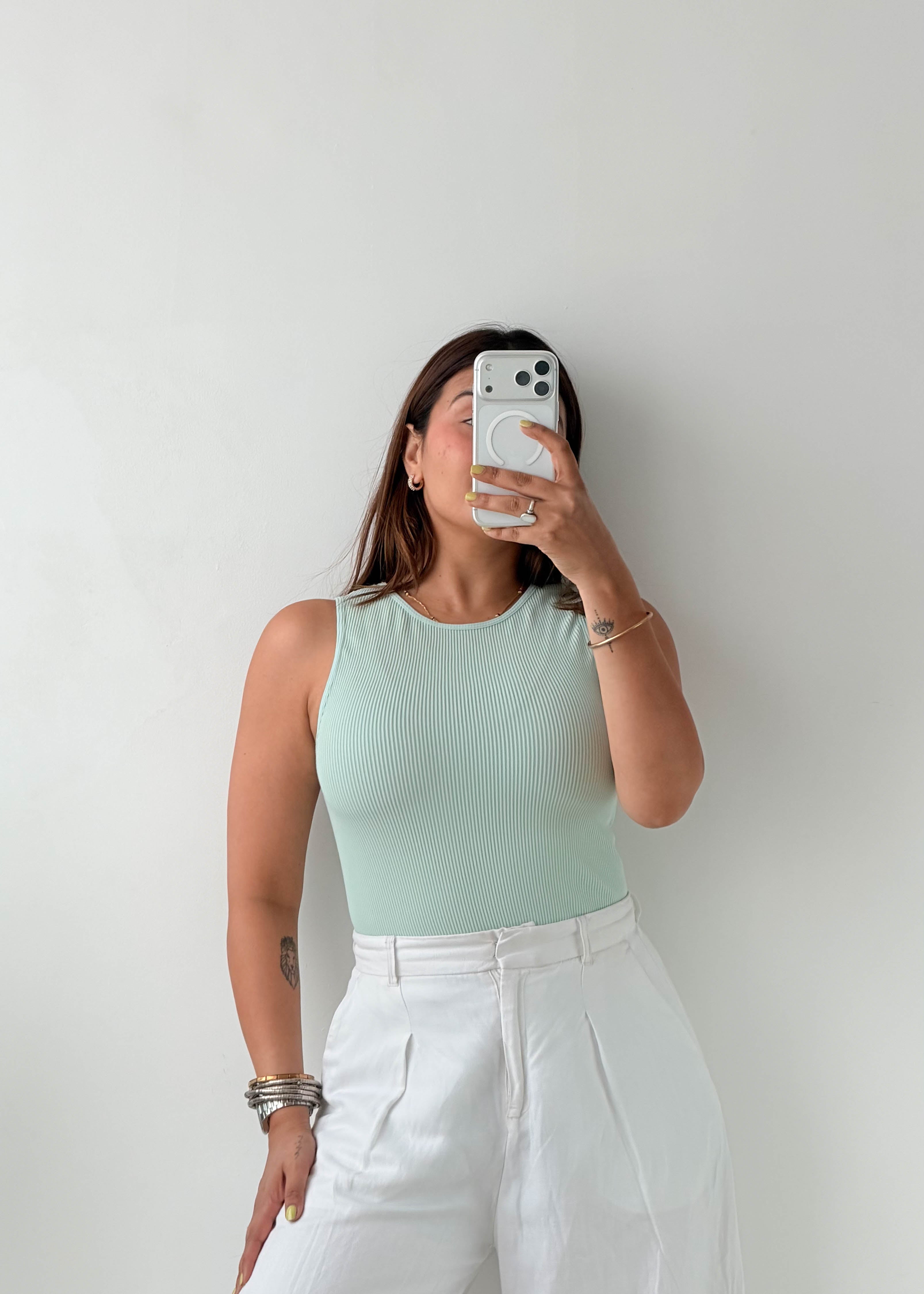 Size M-L Mint Ribbed Tank Top
