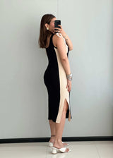 SIZE S-M, Black Tie-up Bodycon Dress - Closet by Payal