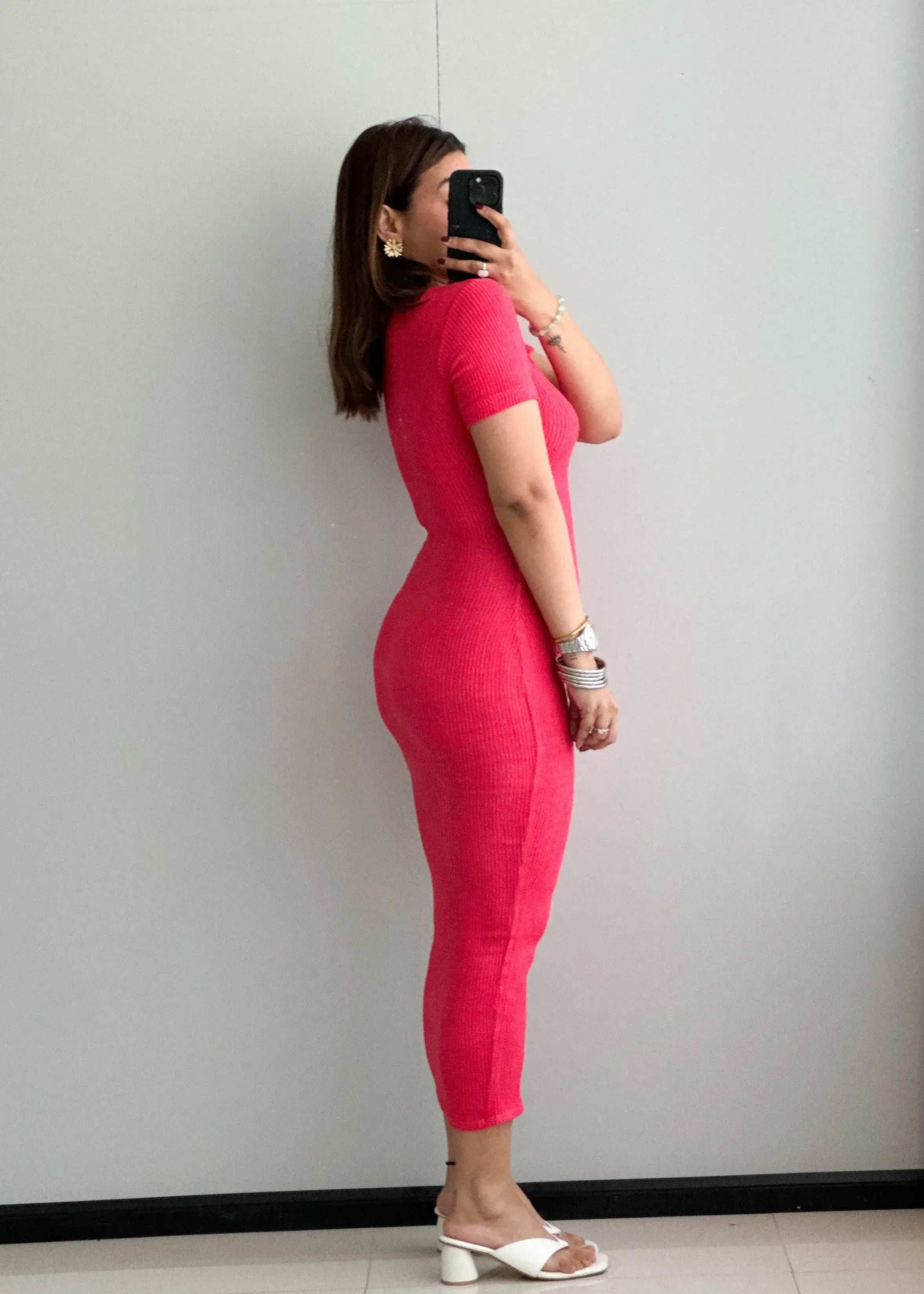 SIZE XS-S, Cotton Ribbed bodycon Dress - Closet by Payal