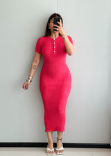 SIZE XS-S,   Cotton Ribbed bodycon Dress