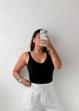 Size S-M Black Ribbed Tank Top