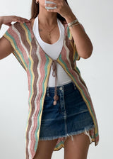 Size S-M Multicolor Crochet Tie Vest Top