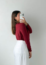 Size L-XL Burgundy Wrap Bodysuit