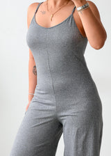 Size S-M Grey Wide-Leg Jumpsuit