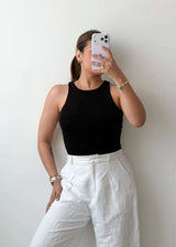 Size XS-S Black Backless Bodysuit