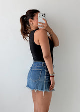 Size M Black High Neck Sleeveless Bodysuit