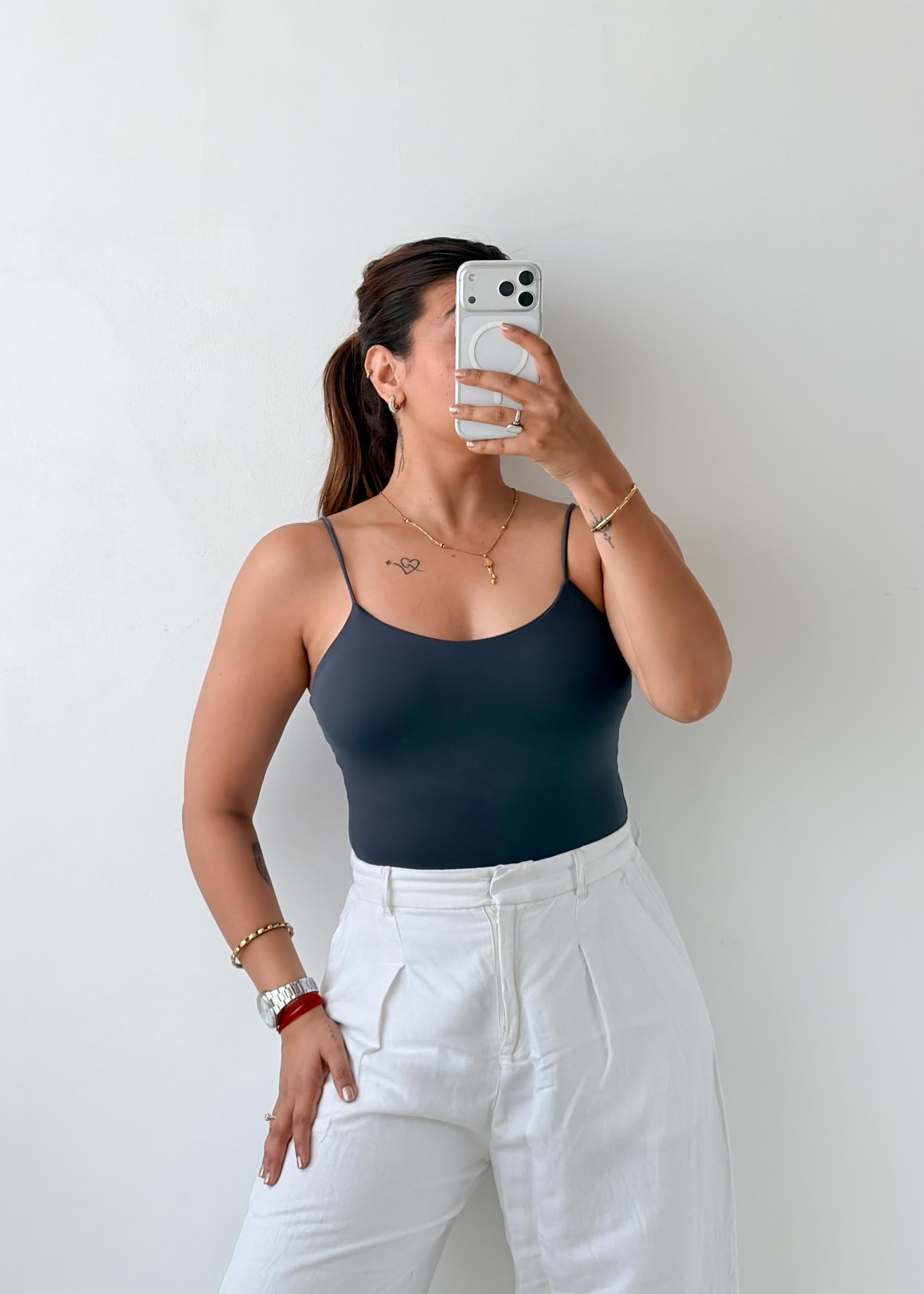 Size XS-S Slate Blue Cami Bodysuit