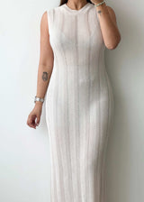 Size S-M, Cream Crochet Maxi Dress