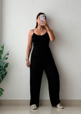 Size S-M Black Open Back Jumpsuit