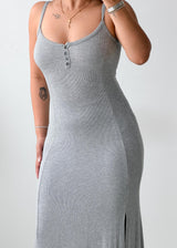 Size XS-S Grey Ribbed Knit Maxi Dress