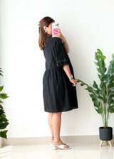 Size XL-XXL, Black Embellished Mini Dress