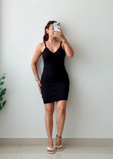 Size S-M Black Lace Strap Mini Dress