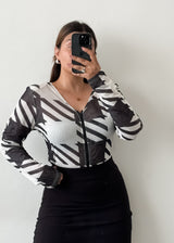 B&W Mesh Bodysuit
