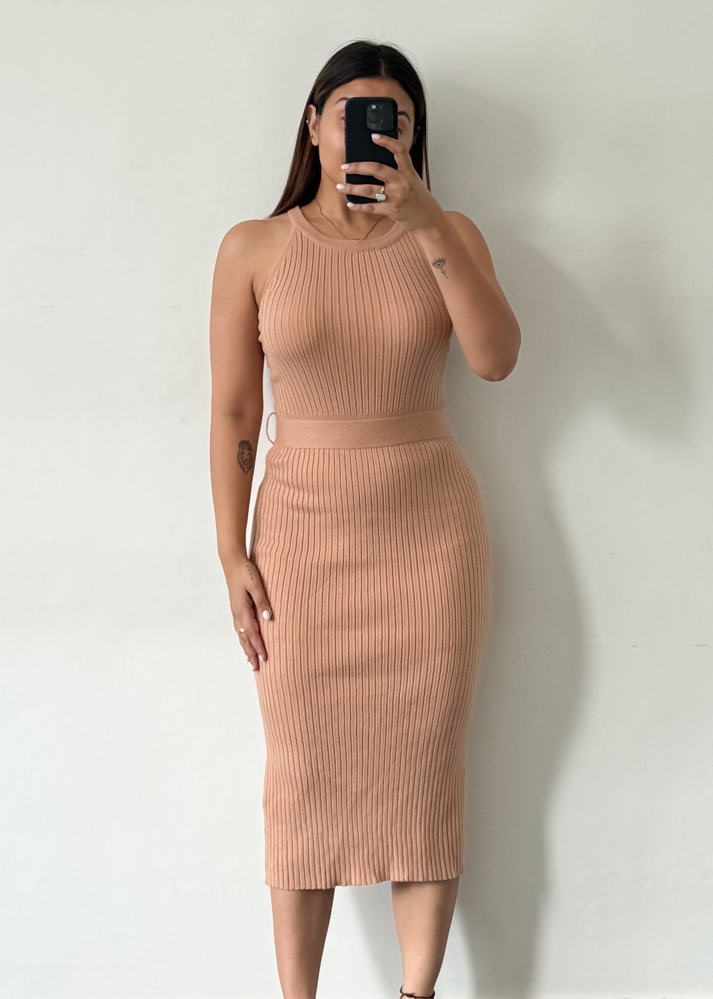 BEIGE BODYCON, L-XL