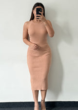 BEIGE BODYCON, L-XL